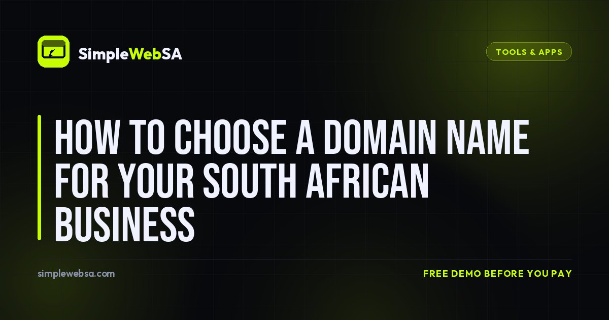 How to Choose a Domain Name for Your South African Business