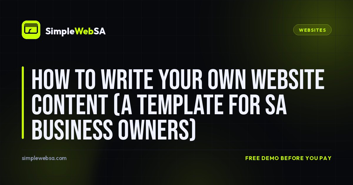 How to Write Your Own Website Content (A Template for SA Business Owners)