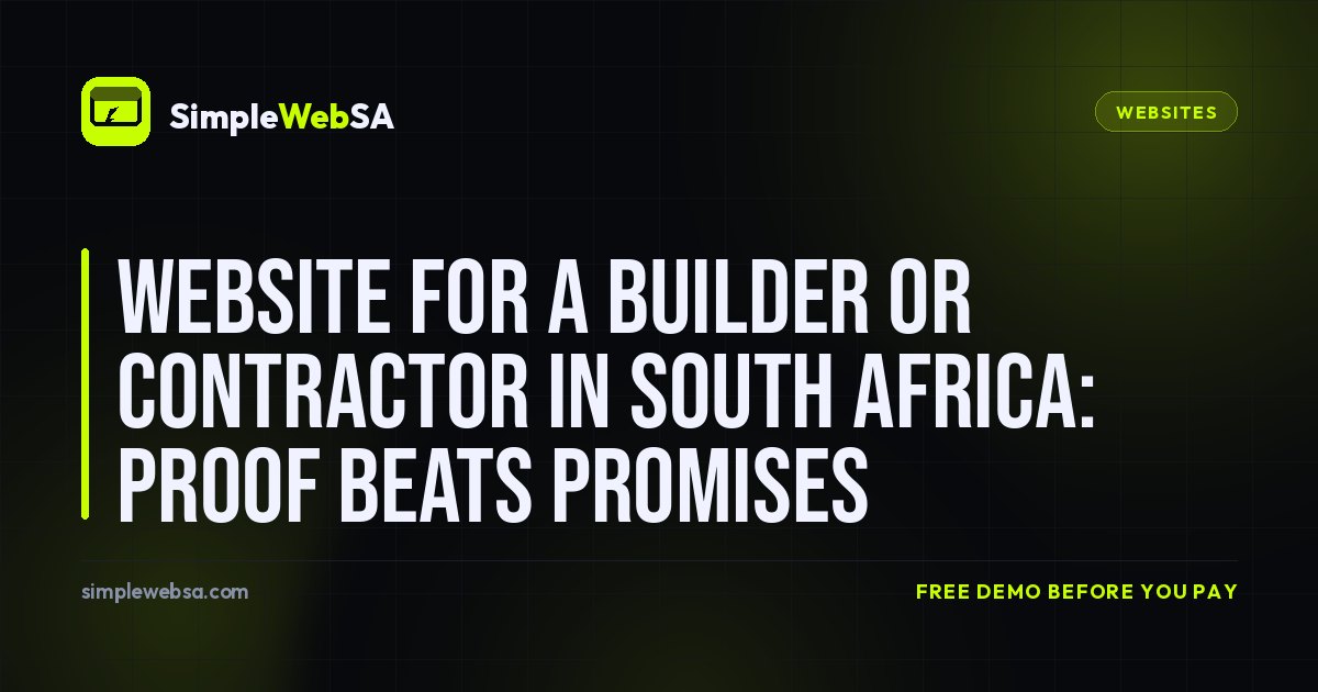 Website for a Builder or Contractor in South Africa: Proof Beats Promises