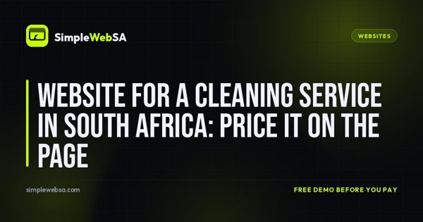 Website for a Cleaning Service in South Africa: Price It on the Page