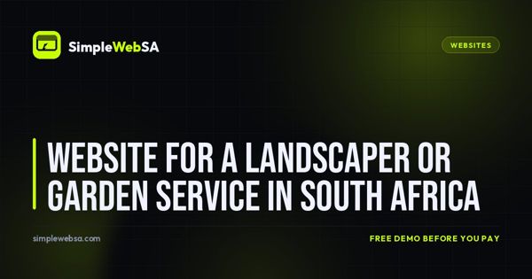 Website for a Landscaper or Garden Service in South Africa