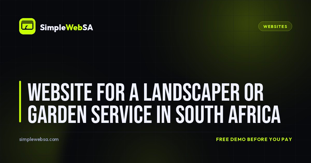 Website for a Landscaper or Garden Service in South Africa
