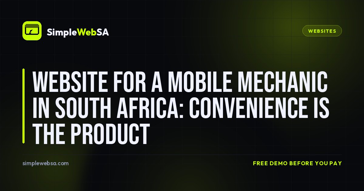 Website for a Mobile Mechanic in South Africa: Convenience Is the Product