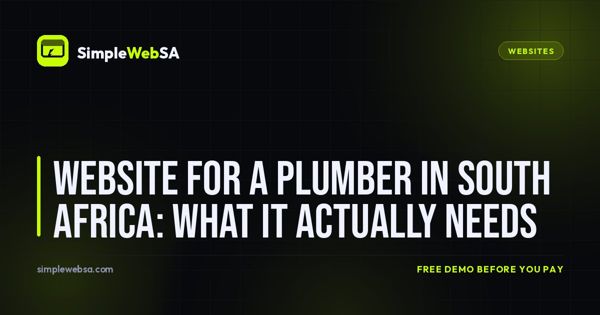 Website for a Plumber in South Africa: What It Actually Needs